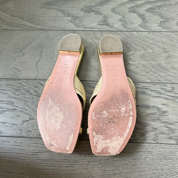 Aquazzura gold strappy sandal slide gold size 38.5 - Picture 3 of 5